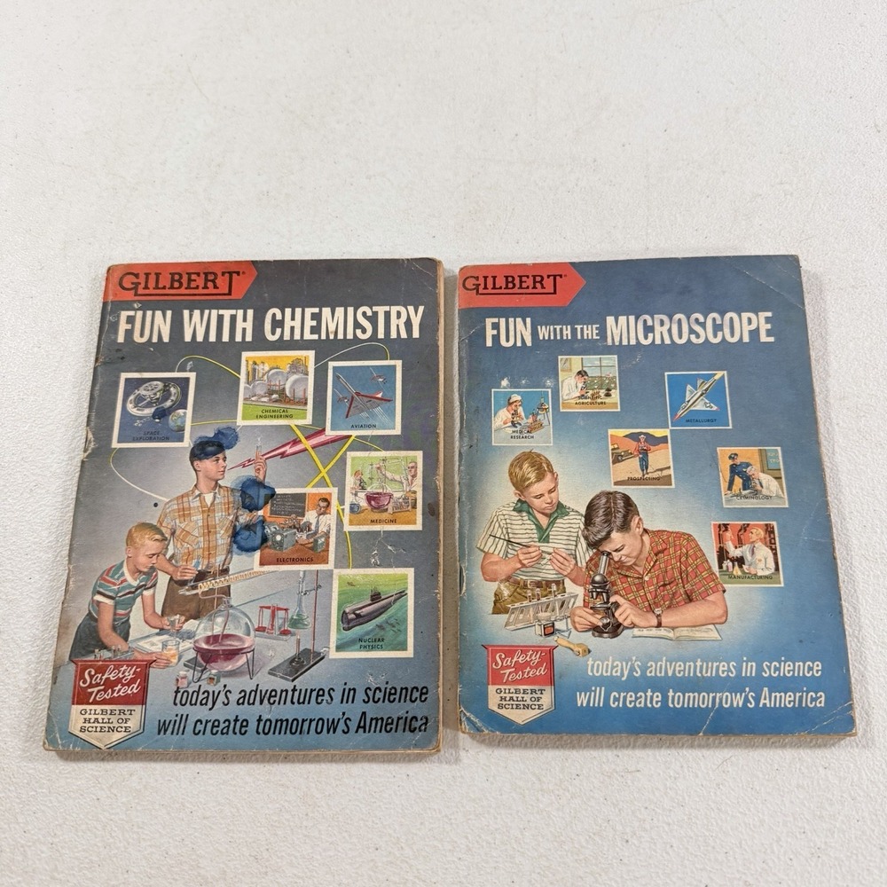 Gilbert Fun With Chemistry Microscope 1956 1960 Manual‎ Lot Of 2